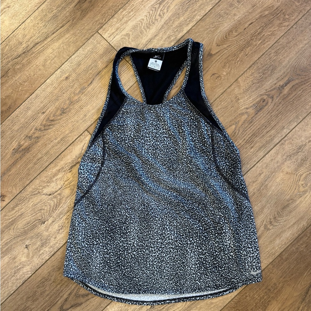 Nike Black and White Speckled Tank Top